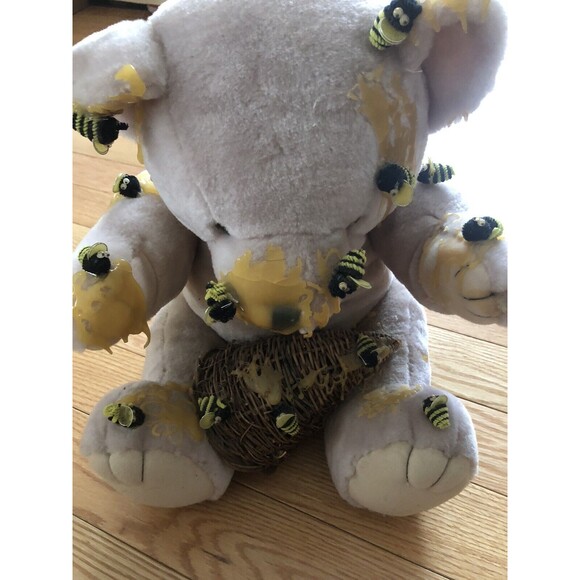 Bumble Bee Plush Bear with Honey 15" Tall 3 lb. Rare - Picture 8 of 10
